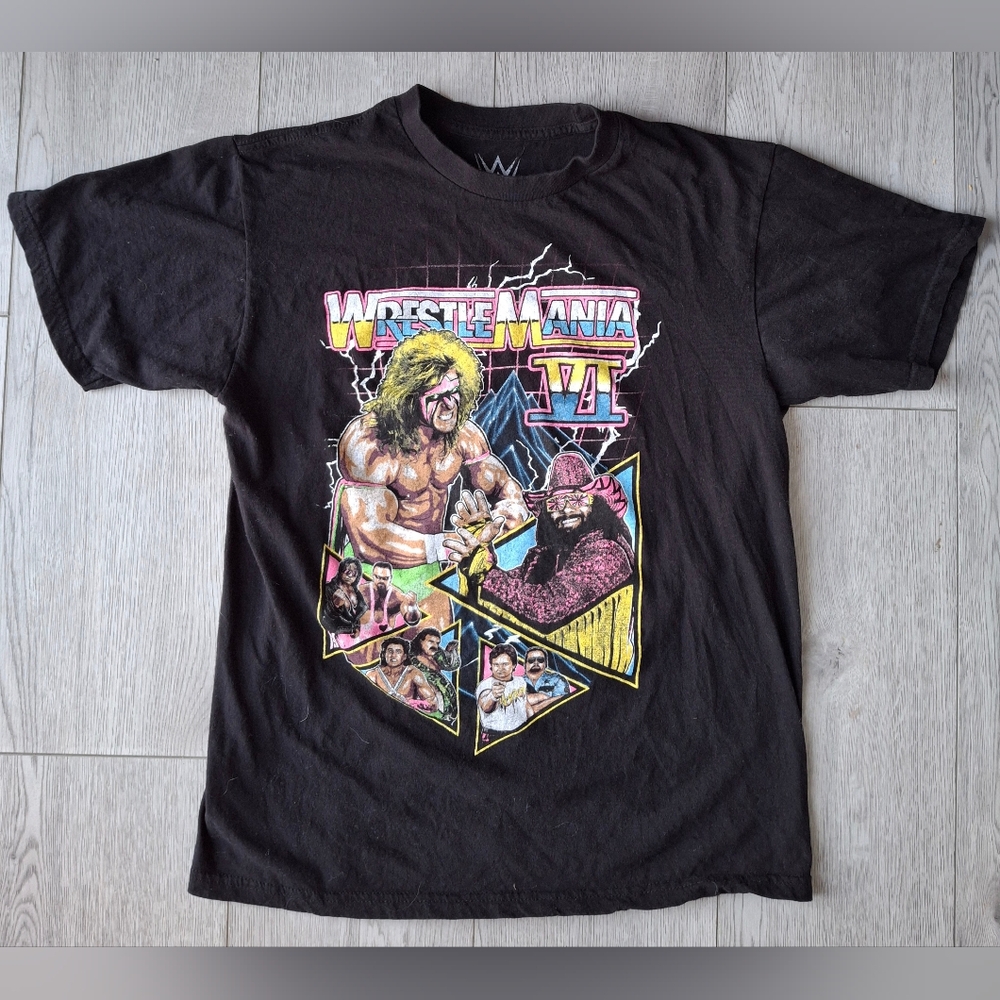 Black WrestleMania VI Graphic T-Shirt Size Medium